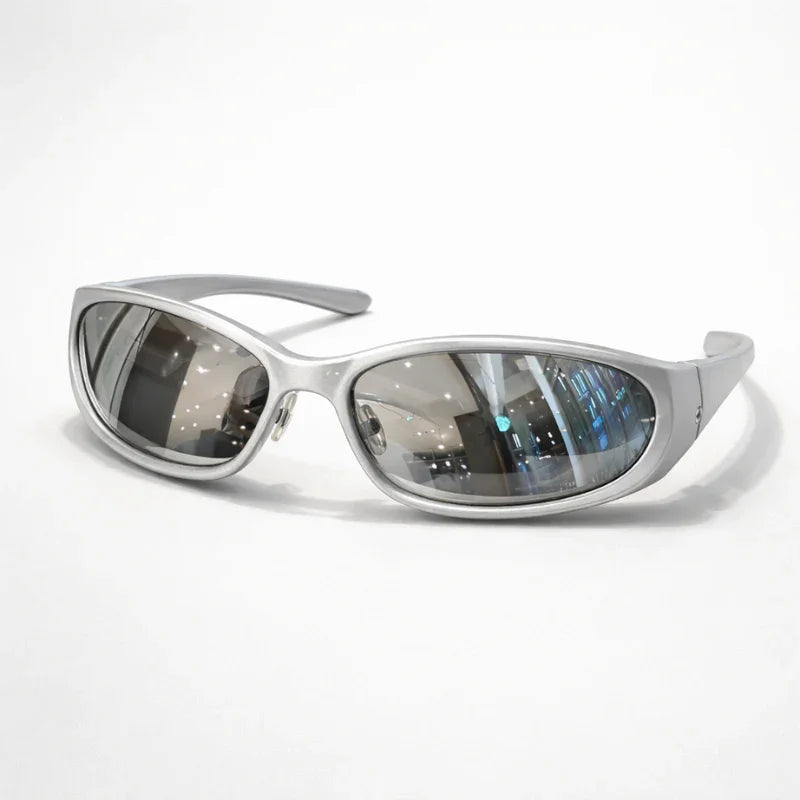 Óculos de Sol Oval Unissex UV400 — Silver Espelhado