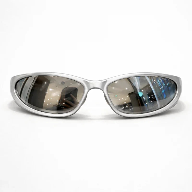 Óculos de Sol Oval Unissex UV400 — Silver Espelhado