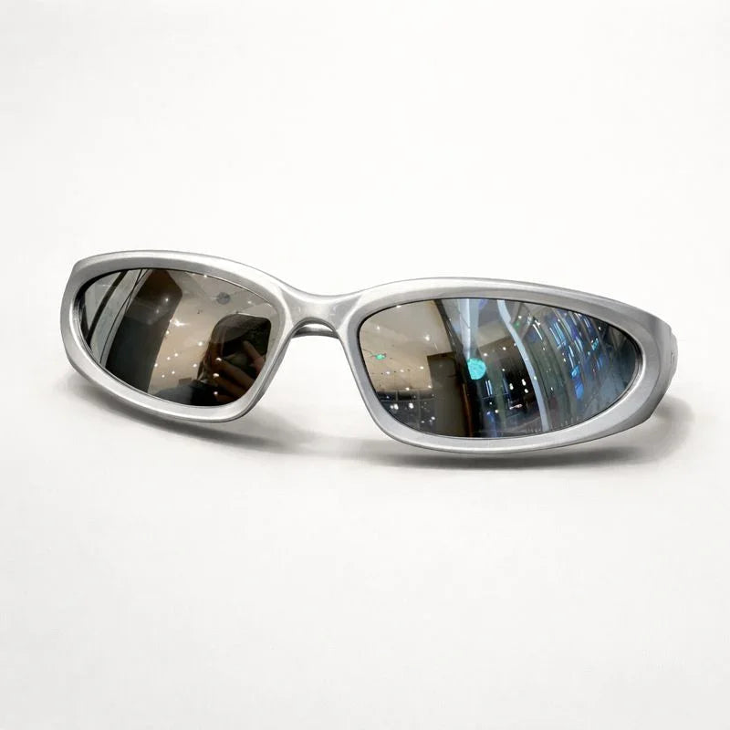 Óculos de Sol Oval Unissex UV400 — Silver Espelhado