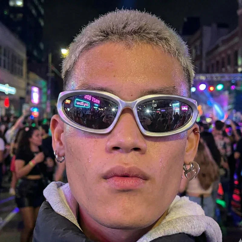 Óculos de Sol Oval Unissex UV400 — Silver Espelhado