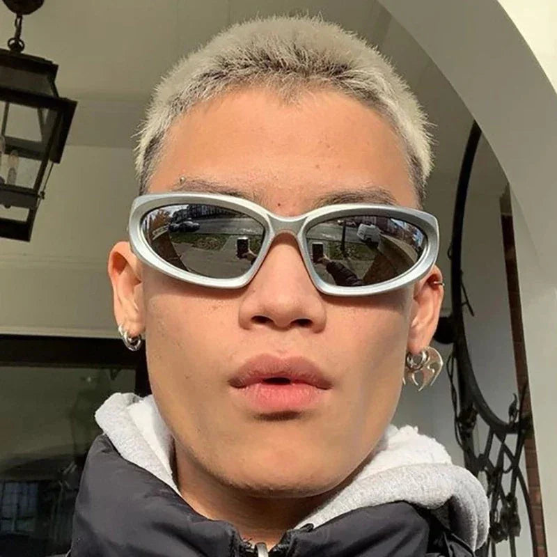 Óculos de Sol Oval Unissex UV400 — Silver Espelhado