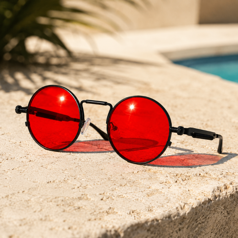 Óculos de Sol Redondo Unissex UV400 — Solaris Ruby