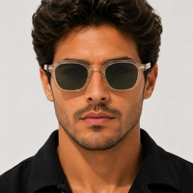 Óculos de Sol Redondo Unissex UV400 — Targa Off-White