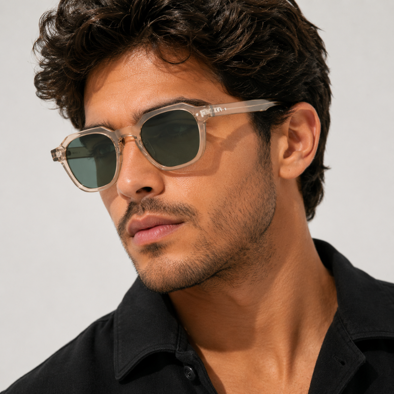 Óculos de Sol Redondo Unissex UV400 — Targa Off-White