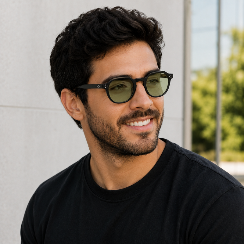 Óculos de Sol Redondo Unissex Polarizado UV400 — Targa Olive