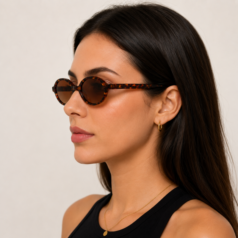 Óculos Oval Tartaruga Unissex Polarizado UV400 — Savana